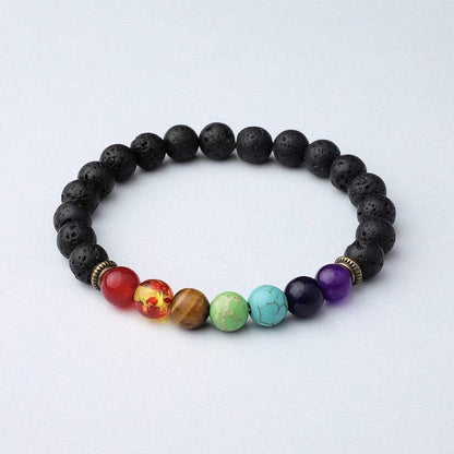 7 Chakra Lava Stone Bracelet - Essential Oil Diffuser