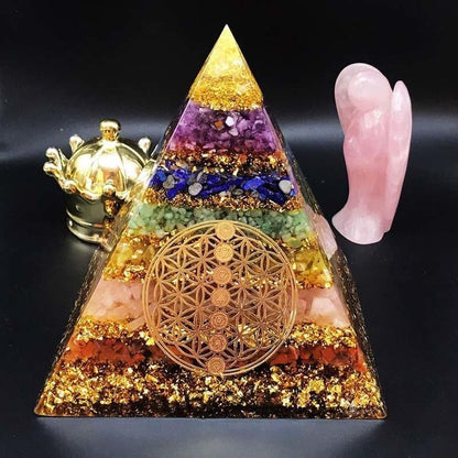 Seven Chakra Healing Orgone Pyramid