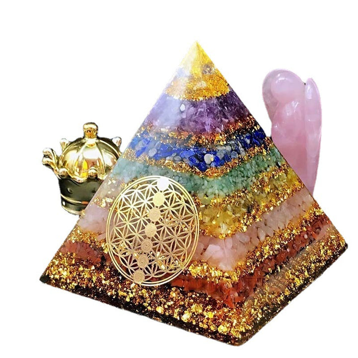 Seven Chakra Healing Orgone Pyramid