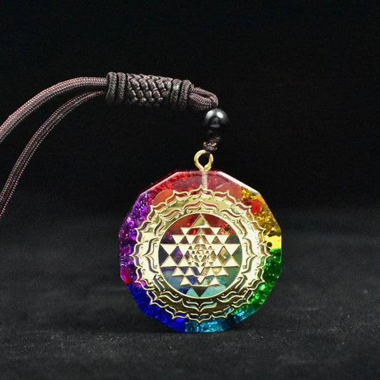 Chakra Orgonite Necklace - Balances Orgone Energy & EMF Protection Meditation Jewelry