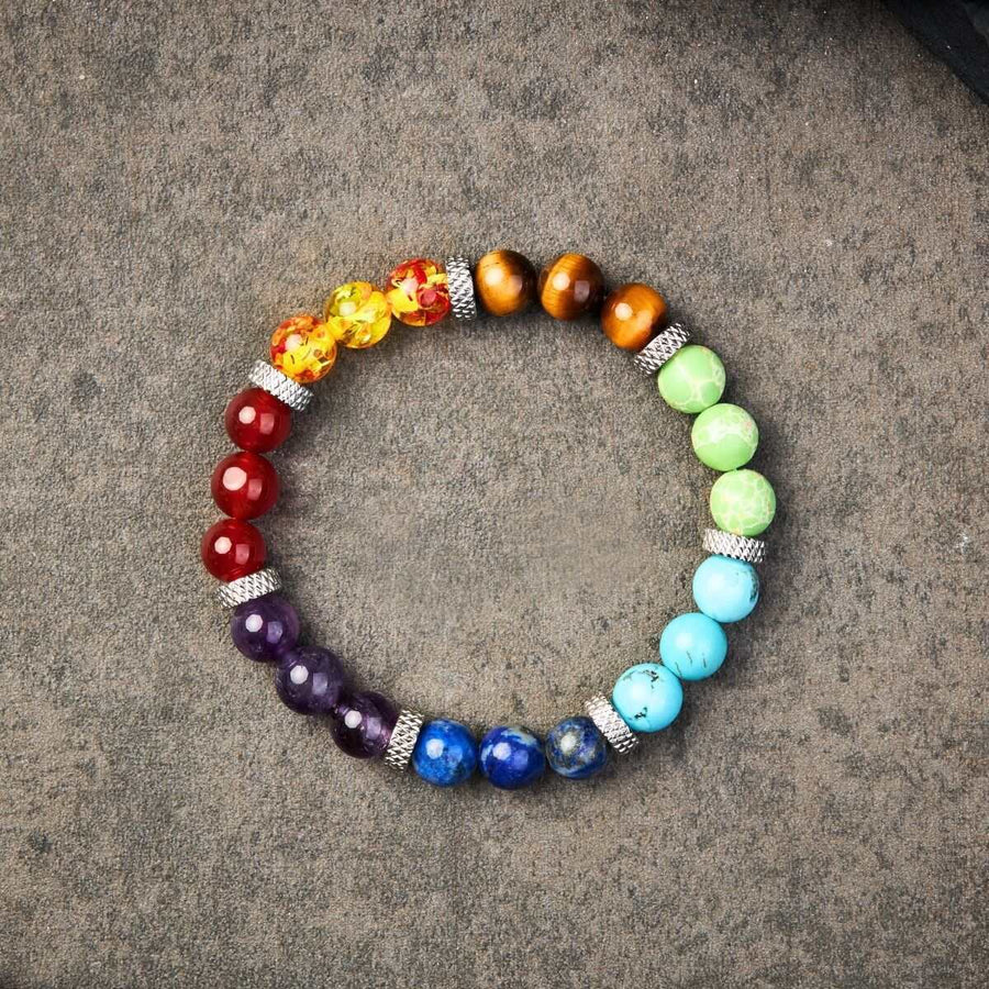 7 Chakra Stones Bracelet-Reiki Healing Crystal Bracelet