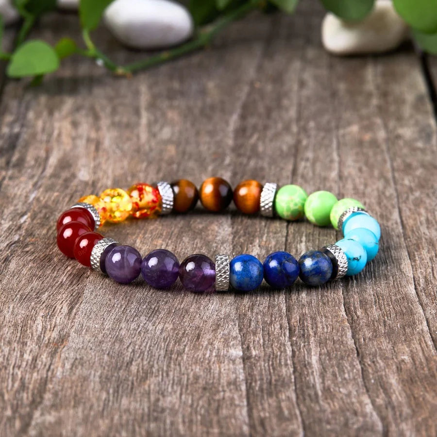 7 Chakra Stones Bracelet-Reiki Healing Crystal Bracelet