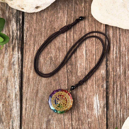 Chakra Orgonite Necklace - Balances Orgone Energy & EMF Protection Meditation Jewelry