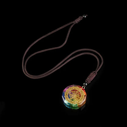 Chakra Orgonite Necklace - Balances Orgone Energy & EMF Protection Meditation Jewelry