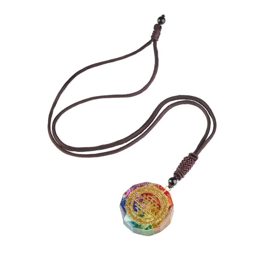 Chakra Orgonite Necklace - Balances Orgone Energy & EMF Protection Meditation Jewelry