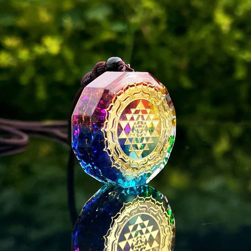 Chakra Orgonite Necklace - Balances Orgone Energy & EMF Protection Meditation Jewelry