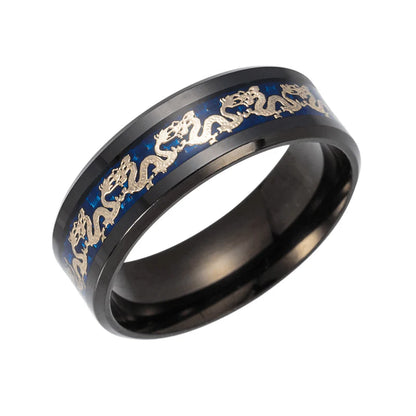 Chinese Dragon Inlay Ring - Attract Luck