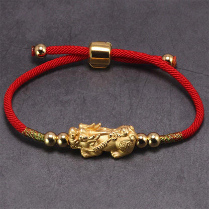 Feng Shui Red String Pixiu Bracelet-Tibetan Buddhism Adjustable