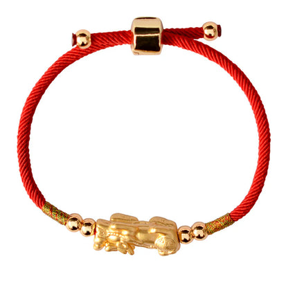 Feng Shui Red String Pixiu Bracelet-Tibetan Buddhism Adjustable