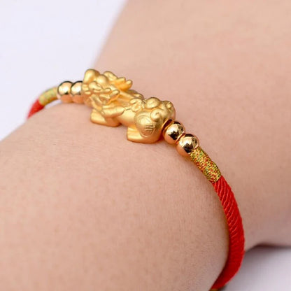 Feng Shui Red String Pixiu Bracelet-Tibetan Buddhism Adjustable