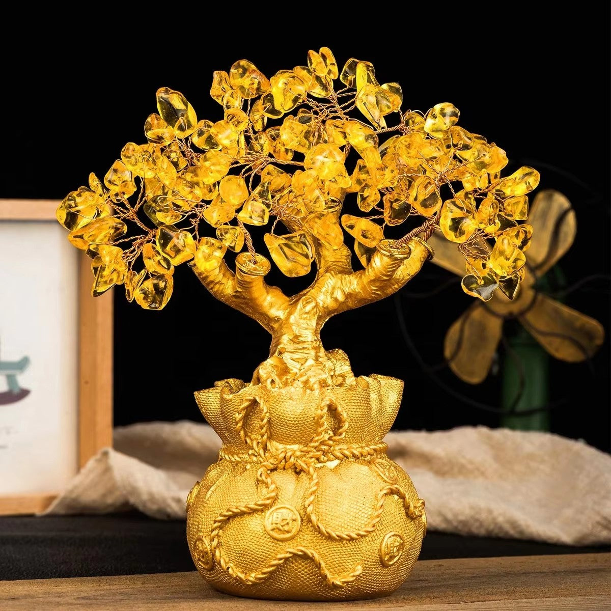 Citrine Money Tree for Prosperity - Money Attracting Money Tree Feng Shui Gemstone Ornaments