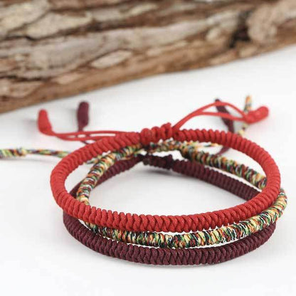 Tibetan Buddhist Knot Lucky Rope Bracelet-Handmade Reiki preparation