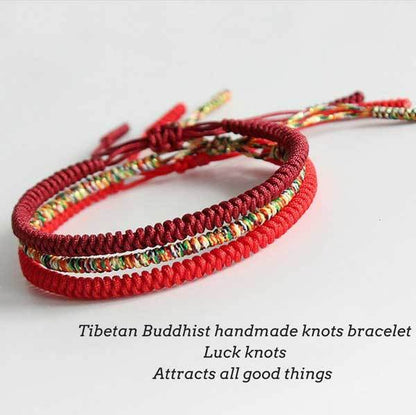 Tibetan Buddhist Knot Lucky Rope Bracelet-Handmade Reiki preparation