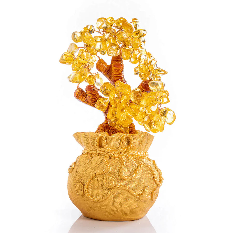 Citrine Money Tree for Prosperity - Money Attracting Money Tree Feng Shui Gemstone Ornaments