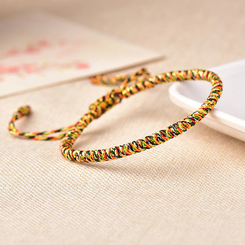 Tibetan Buddhist Knot Lucky Rope Bracelet-Handmade Reiki preparation