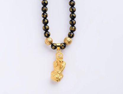 Feng Shui Necklace for Wealth - Black Obsidian Pixiu Necklace