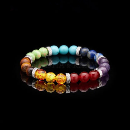 7 Chakra Stones Bracelet-Reiki Healing Crystal Bracelet