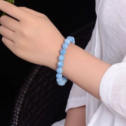 Blue Aquamarine Calming Bracelet - Grounding & Soothing