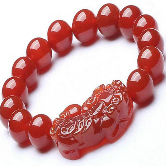 Red Agate Pixiu Bracelet - Preserve Wealth