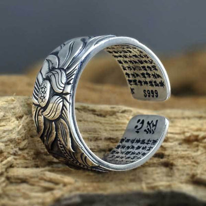 The Heart of Lotus Sutra Ring - For Purity & Wisdom