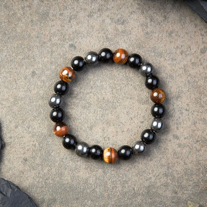 Triple Protection Bracelet - Tiger’s Eye, Obsidian, HematiteHealing Energy Jewelry