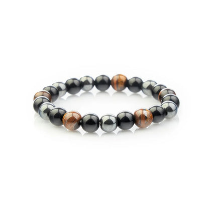 Triple Protection Bracelet - Tiger’s Eye, Obsidian, HematiteHealing Energy Jewelry