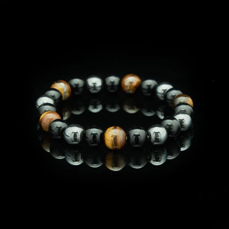 Triple Protection Bracelet - Tiger’s Eye, Obsidian, HematiteHealing Energy Jewelry