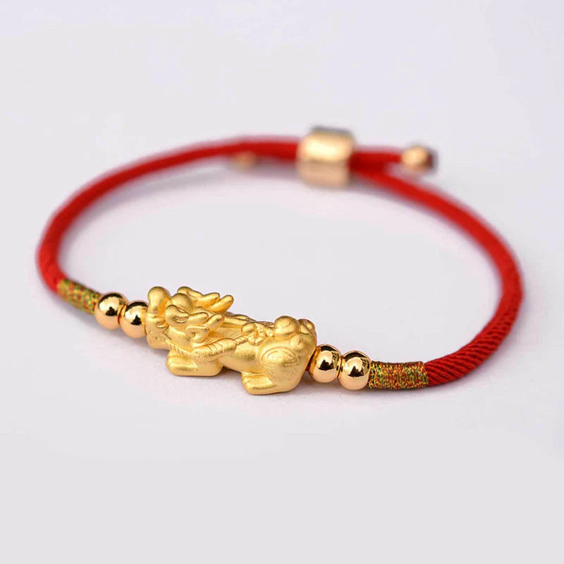 Feng Shui Red String Pixiu Bracelet-Tibetan Buddhism Adjustable