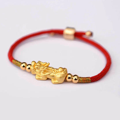 Feng Shui Red String Pixiu Bracelet-Tibetan Buddhism Adjustable