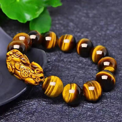 Tiger Eyes Pixiu Bracelet-Attract Wealth and Prosperity